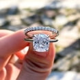thumbnail image 1 of Forever Jewels 3.20Ct Cushion Cut Moissanite Women Bridal Engagement Ring Set 14K White Gold Plated, 1 of 4