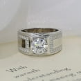 thumbnail image 1 of Forever Jewels 3.50 CT Round Cut Moissanite Men Solitaire Engagement Ring 14K White Gold Plated, 1 of 5