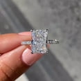 thumbnail image 1 of Forever Jewels 3.50Ct Radiant Cut Moissanite Womens Engagement Ring 14K White Gold Plated, 1 of 5
