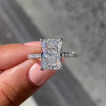 Forever Jewels 3.50Ct Radiant Cut Moissanite Womens Engagement Ring 14K White Gold Plated