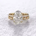thumbnail image 1 of Forever Jewels 3Ct Oval Moissanite Womens Wedding Bridal Ring Set 14K Yellow Gold Plated, 1 of 6