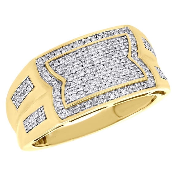 Forever Jewels 3Ct Round Cut Moissanite Men Cluster Engagement Ring 14K Yellow Gold Plated