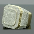 thumbnail image 1 of Forever Jewels 3Ct Round Good Cut Moissanite Men Cluster Engagement Ring 14K Yellow Gold Plated, 1 of 4