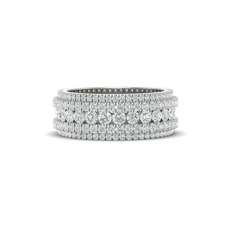 Forever Jewels 4Ct Round Cut Moissanite Men Eternity Wedding Ring 14K White Gold Plated