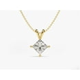 thumbnail image 1 of Forever Jewels Certified 5 Ct Princess Genuine Moissanite Solitaire Pendant Necklace 14K Yellow Gold Plated, 1 of 4