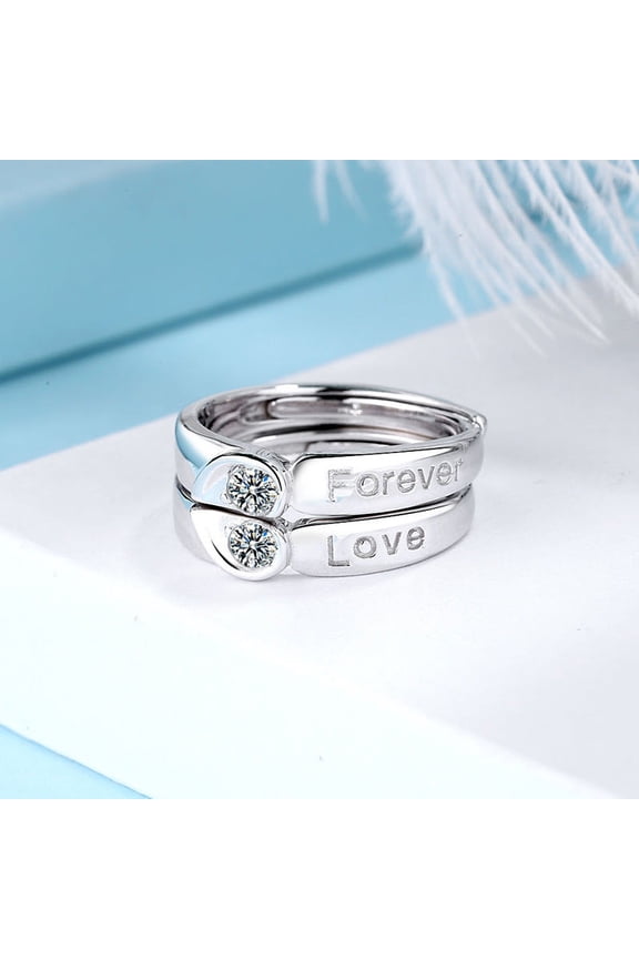 Forever Knot Concentric Couple Ring A Pair Of Men And Women Sterling Silver