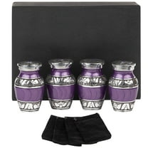Forever Lane Classic Mini Cremation Urns for Ashes 4-Piece Keepsake Urn Set, Purple