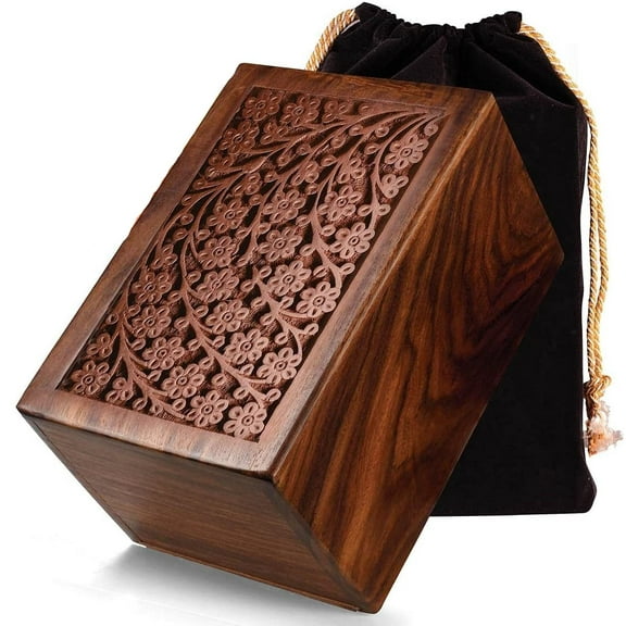 Forever Lane Rosewood Cremation Urn Decorative Box Wooden Urn for Ashes, Tree of Life