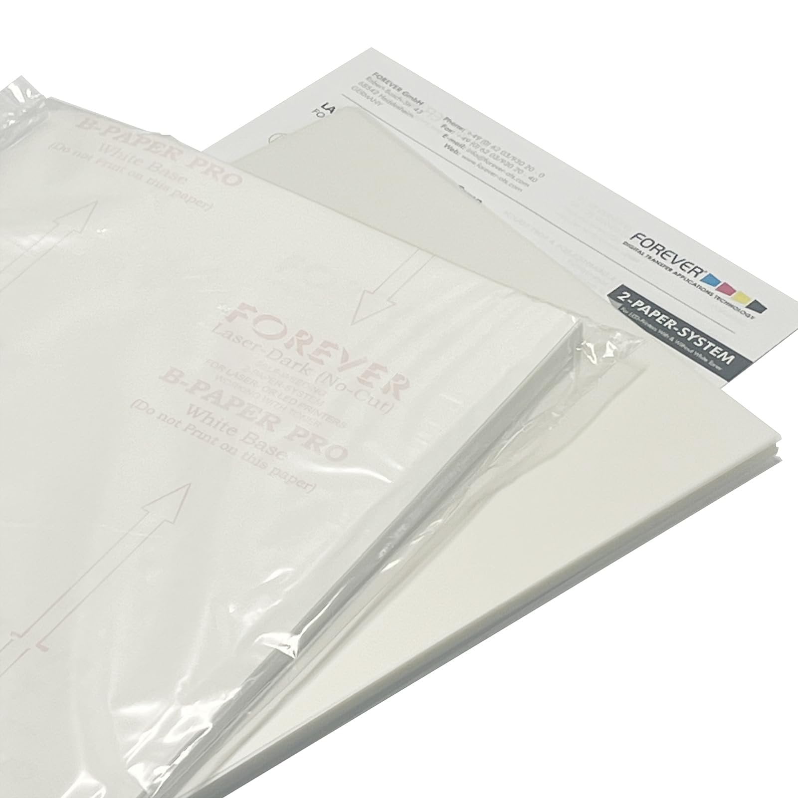 Forever Laser Dark No-Cut Paper 11" x 17" A+B 20 Sheets - Iron Heat Transfer SS Film Sheet for T-shirts, DIY Craft