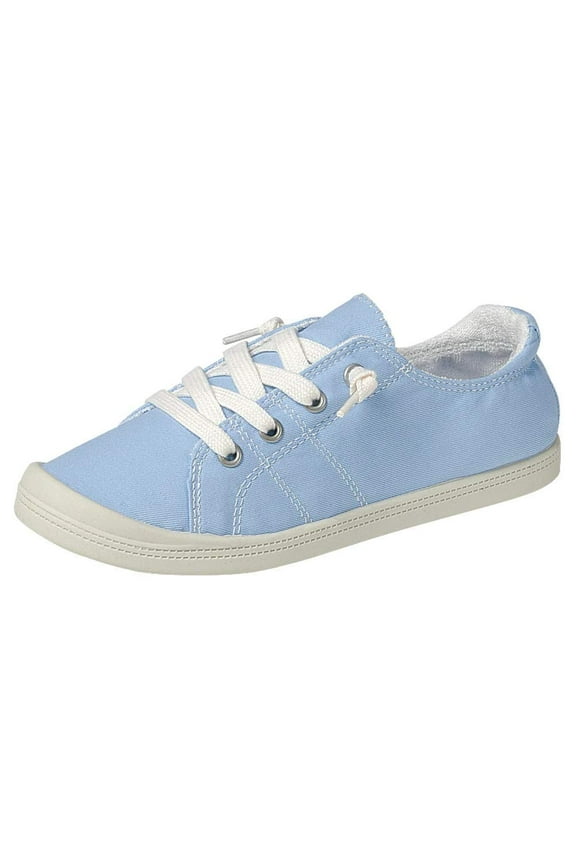Comfort-01 Light Blue Canvas Classic Lace Up Fashion Sneakers (Light Blue, 7)