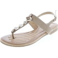 thumbnail image 1 of Forever Link Nia-22 Women's Embellished Beaded Metallic Chain Dress Thong Sandal, 1 of 7