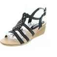 thumbnail image 1 of Forever Link Paramount-08 Women's Woven Beaded Floral Boho Wedge Sandal, 1 of 7