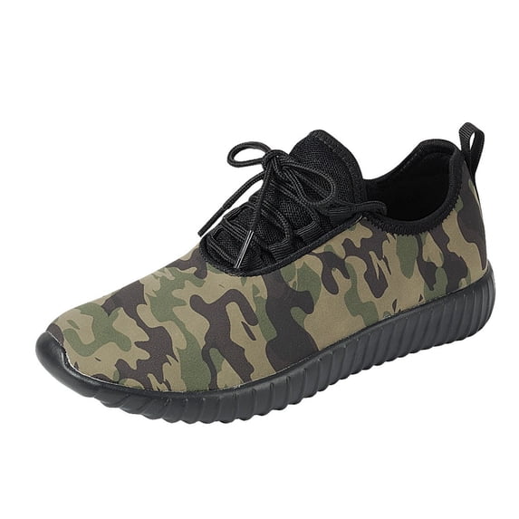 Forever Link Remy-19 Camouflage Lace Up Fashion Low Top Flat Running Sneakers (Camoflauge, 10)