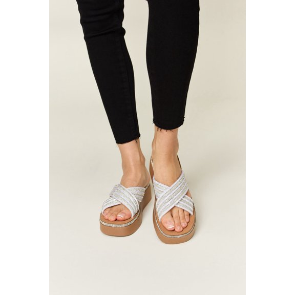 Forever Link Rhinestone Platform Wedge Sandals