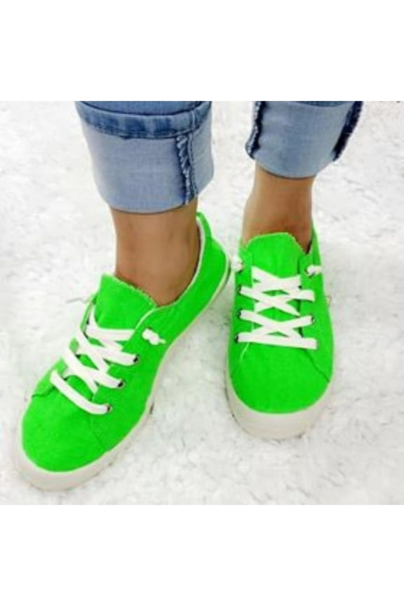Slip-On Comfort-01 Sneaker Neon Green Lace up Fashion Sneakers (7)