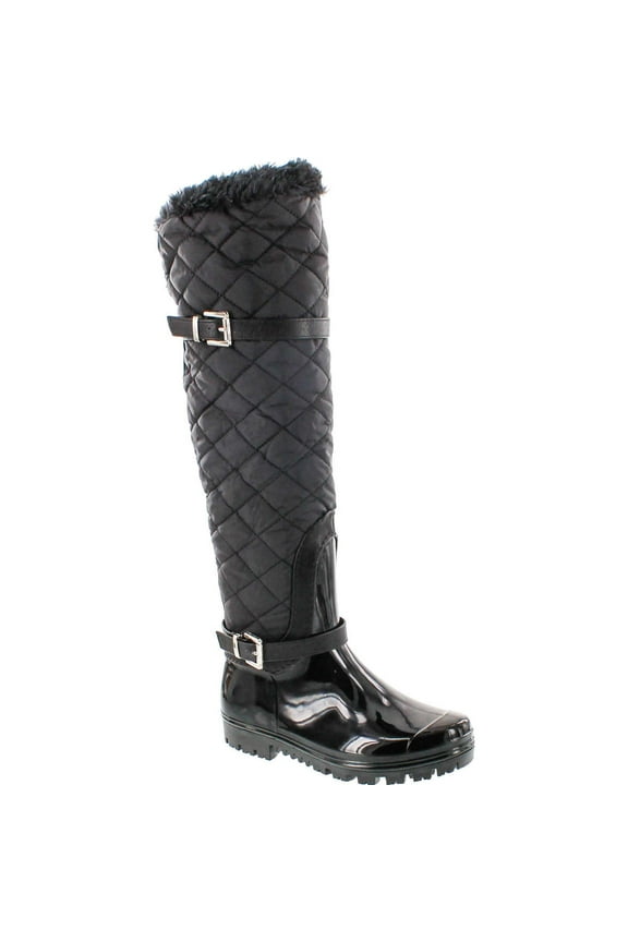 Women's CARRIE-66 Motorcyle Quilted Buckle Boots