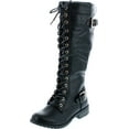 thumbnail image 1 of Forever Link Women's Knee High Buckle Riding Boots, 1.5" Heel, Black, 7, 1 of 7