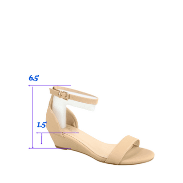 Forever Link Women's Low Wedge Sandals Ankle Strap Heel Sandal Open Toe Casual Dress Summer Shoes