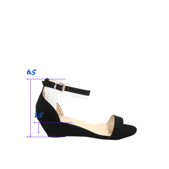 Forever Link Women's Low Wedge Sandals Ankle Strap Heel Sandal Open Toe Casual Dress Summer Shoes