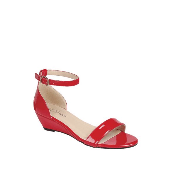 Forever Link Women's Low Wedge Sandals Ankle Strap Heel Sandal Open Toe Casual Dress Summer Shoes