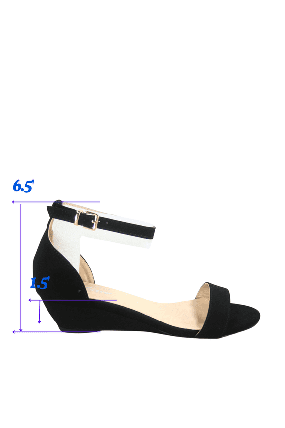 Link Women's Low Wedge Sandals Ankle Strap Heel Sandal Open Toe Casual Dress Summer Shoes