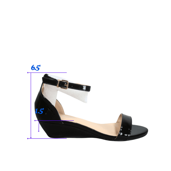 Forever Link Women's Low Wedge Sandals Ankle Strap Heel Sandal Open Toe Casual Dress Summer Shoes