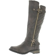 Forever Link Women's Mango-21 Quilted Zipper Accent Riding Boots
