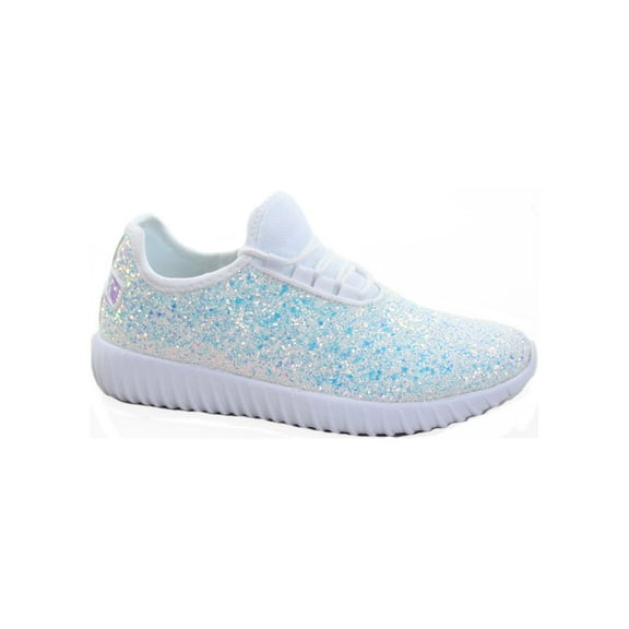 Forever Link Women's Shoes Lightweight Glitter Running Athletic Shoes White 6.5