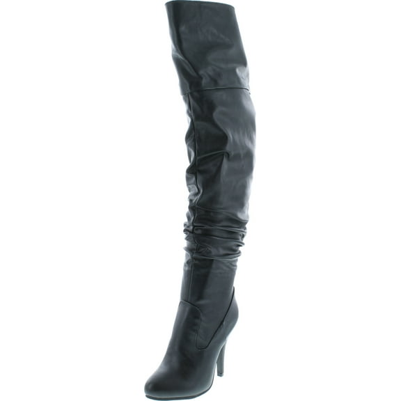 Forever Link Womens Focus-33 Fashion Stylish Pull On Over Knee High Sexy Boots