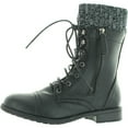 thumbnail image 1 of Forever Link Womens Justina-58 Sweater Cuff Combat Boots, 1 of 4