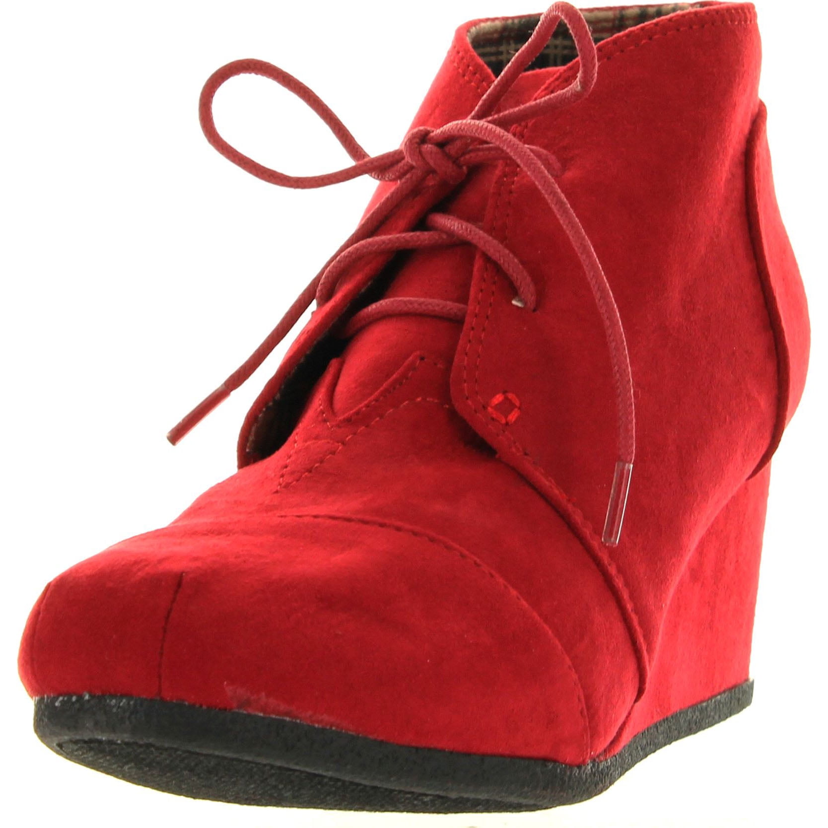 Red wedge bootie hotsell