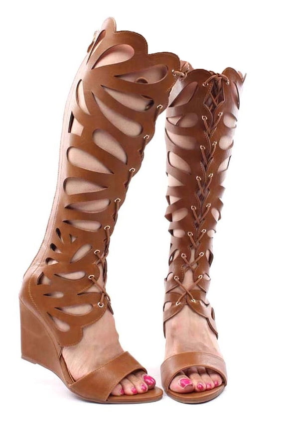 Womens Rainbow-01 Gladiator Wedge Sandals