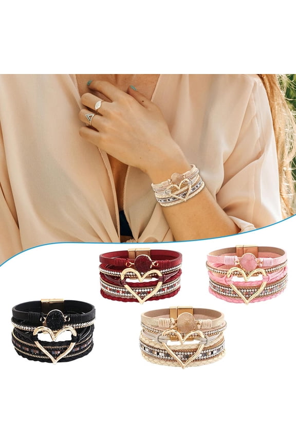 Forever Linked Adjustable Heart Bracelet - Timeless Keepsake Jewelry with I Will Always Be With You Message,6x2.5 cm,Pink
