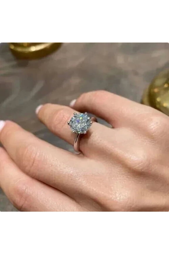 Forever Love 2Ct Round Cut Simulated Diamond Solitaire Women's Ring 14K White Gold Plated