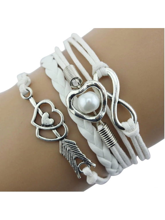 Forever Love Handmade Braided Leather Friendship Bracelet For Woman or A Girl- Six Colors To Choose