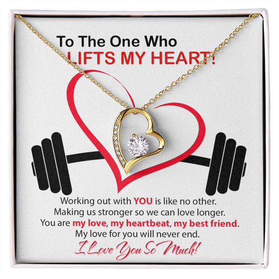 Forever Love Lifts My Heart! - Forever Love Necklace - White Gold or Yellow Gold - Gift Box
