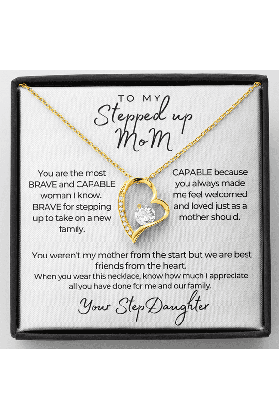 Forever Love Necklace, Gorgeous Necklace for StepMom from StepDaughter, Step Mom, Gold Forever Love Necklace