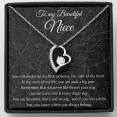thumbnail image 1 of Forever Love, To My Niece Gift From Aunt, Gift from Uncle, Niece Christmas Gift, Niece Birthday Necklace, Niece Gift, Aunt To Niece, Anniversary Gift, . Necklace Jewelry With Meaningful Messages S, 1 of 6