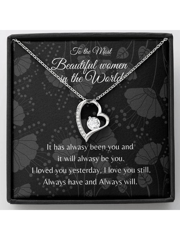 Forever Love, One year Anniversary Gift for Girlfriend, Girlfriend Birthday, Christmas Gift, Necklace, Wife Anniversary Gift, Birthday Gift, Anniversary Gift, Necklace Jewelry With Message Card & Box