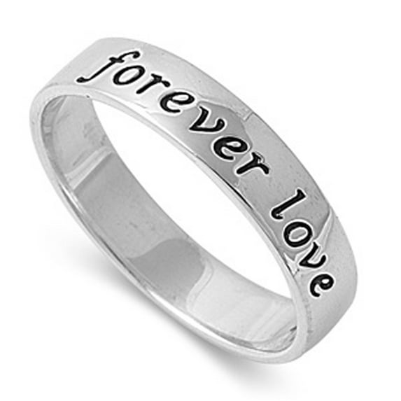 Forever Love Script Purity Promise Ring .925 Sterling Silver Band Jewelry Female Male Unisex Size 6
