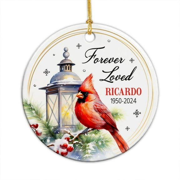 Forever Loved Ornament On Holiday Xmas 2025, Custom Loss of Family Ornament, Personalized Bereavement Gift for Loss of Loved One Name & Date in Heaven Memorial Ceramic Ornament Christmas 6cqPNb