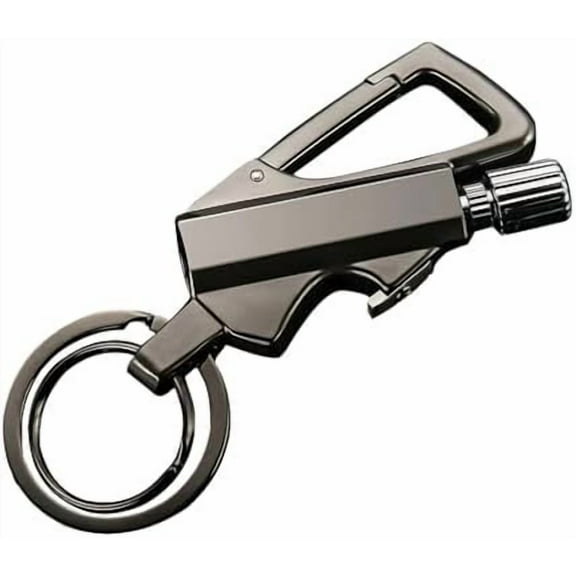 Forever Match,Permanent Match Lighter,Keychain Lighter Eternal Match Lighter With Key Ring,Permanent Match Infinity Lighter with Multitool Keychain Bottle Opener,Reusable(Black Gas Free)