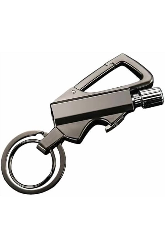 Forever Match,Permanent Match Lighter,Keychain Lighter Eternal Match Lighter With Key Ring,Permanent Match Infinity Lighter with Multitool Keychain Bottle Opener,Reusable(Black Gas Free)