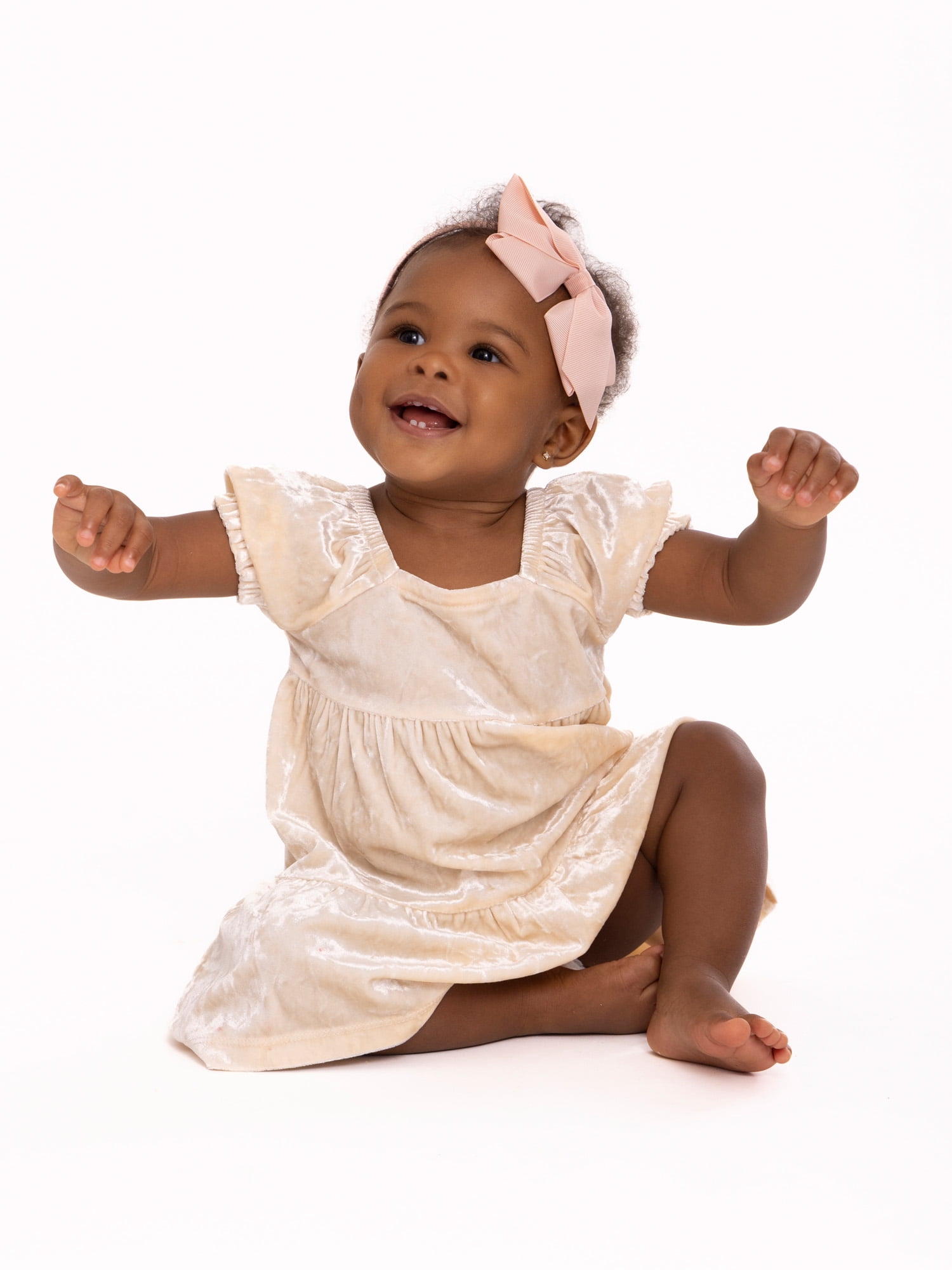 Forever Me Baby Girl Velour Dress with Bloomers, Size 18M