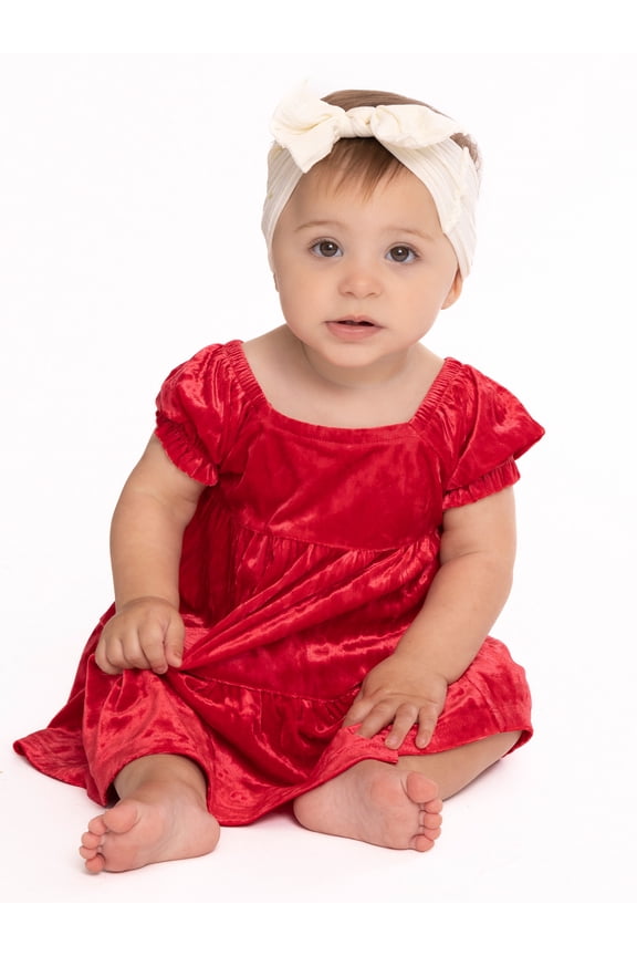 Baby Girl Velour Dress with Bloomers, Size 18M