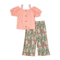 thumbnail image 1 of Forever Me Toddler Girls Tie Front Top & Paperbag Waist Shorts, 2-Piece Set, Sizes 2T-4T, 1 of 3