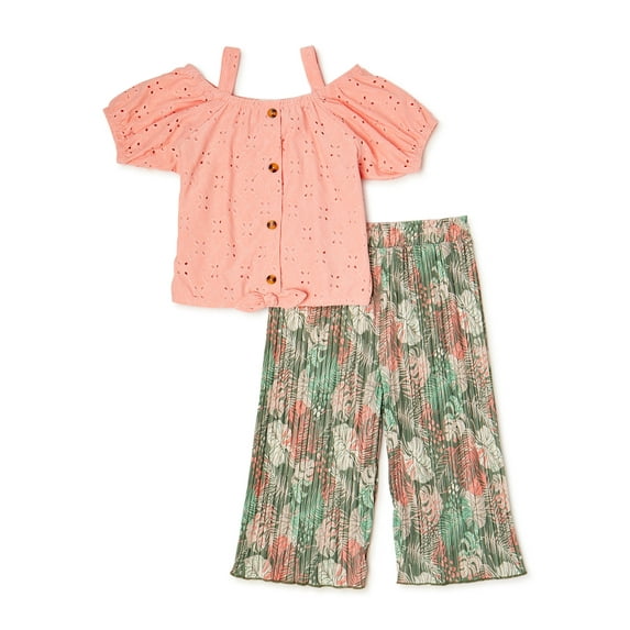 Forever Me Toddler Girls Tie Front Top & Paperbag Waist Shorts, 2-Piece Set, Sizes 2T-4T