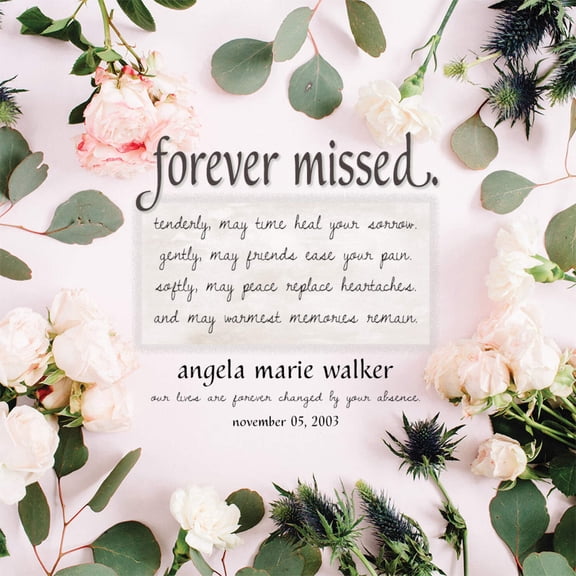 Forever Missed | Personalized Memorial, Grief, Sympathy, Bereavement, Condolence, Funeral Gift, Wall Decor
