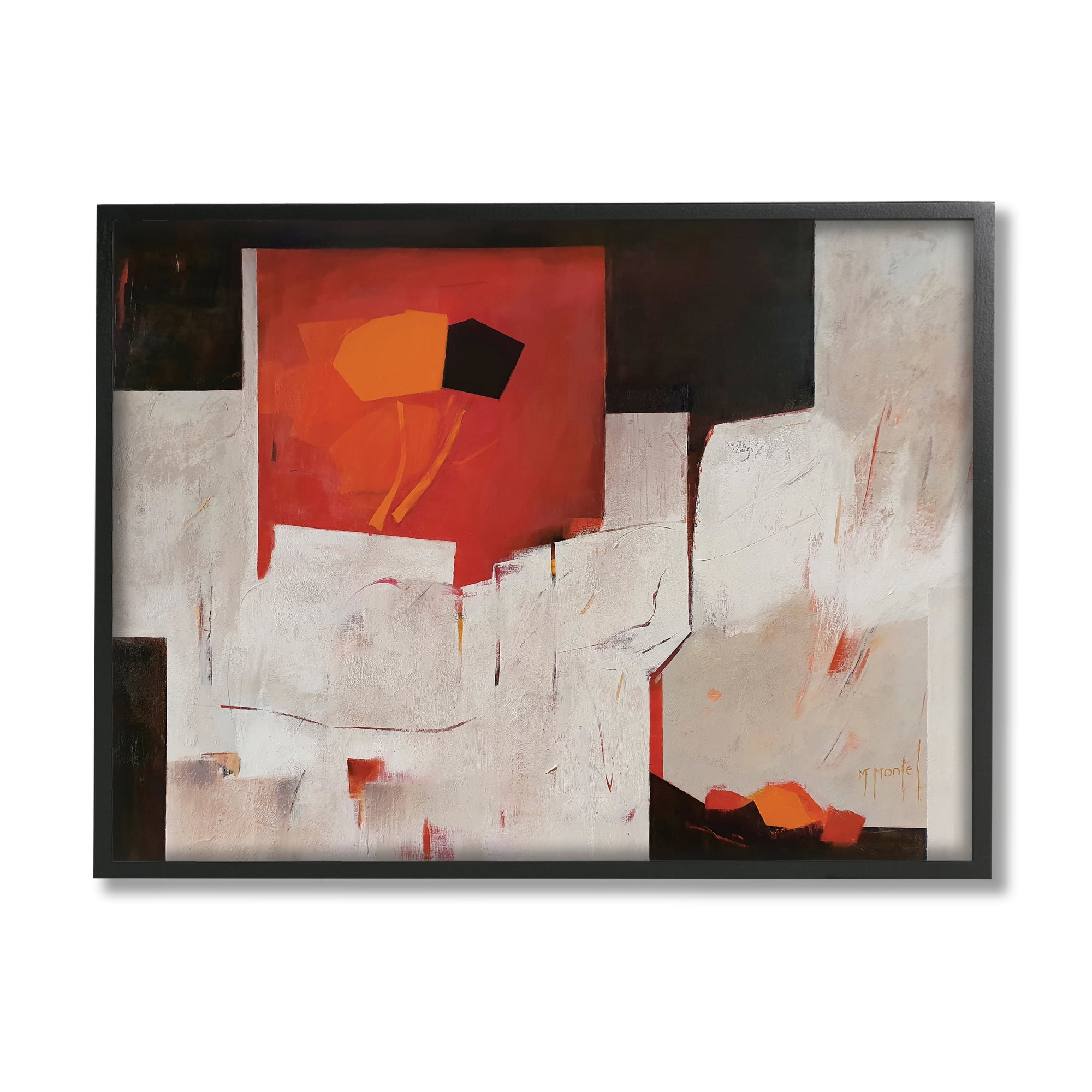 Stupell Industries Forever Montel Abstract Shapes Red White,16 x 20,Designed by Fanou Montel