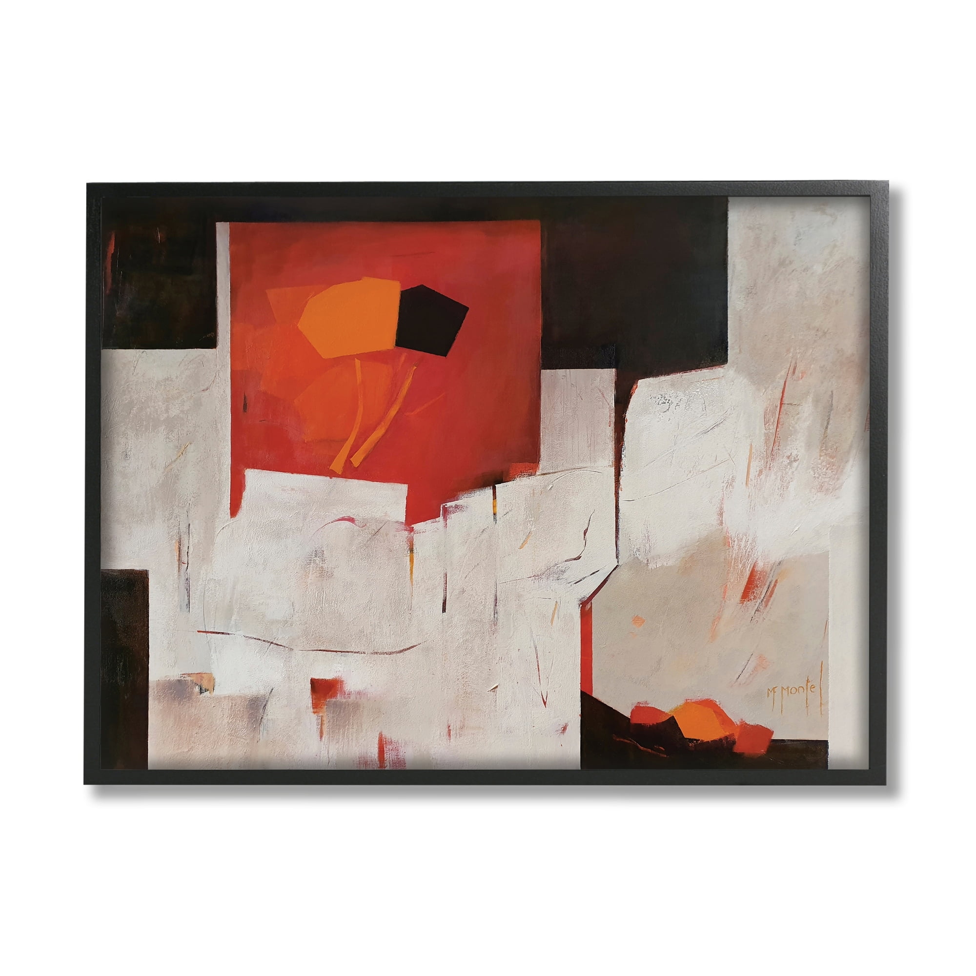 Stupell Industries Forever Montel Abstract Shapes Red White,24 x 30,Designed by Fanou Montel
